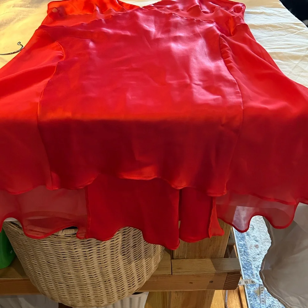 Y2K VINTAGE VICTORIA’S SECRET Red Cutout Slip Dress Satin UO Vintage L‎